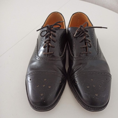 Loake black leather semi - loake,