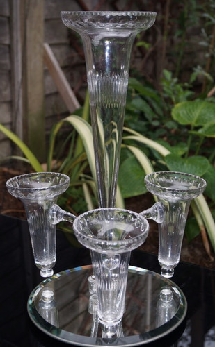 Vintage clear glass epergne - vintage, 4