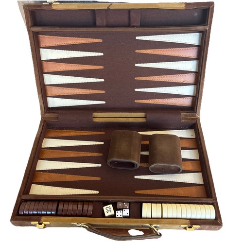 Vintage backgammon briefcase - backgammon,