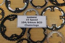 SHIMANO Chainrings 10 Speed 4 Hole 104 64 mm BCD Chainring Ring XT XTR SLX ...