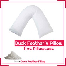Duck Feather V Shaped Pillow with FREE White Pillowcase Ortopaedic Pillow74x34cm