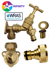 Outdoor Garden Bib Tap 1/2" / Wall Plate Elbow Compression -  Choose Combination