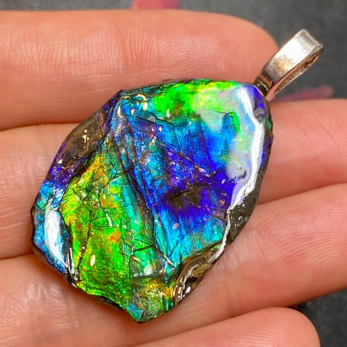 Natural ammolite pendant - natural, –