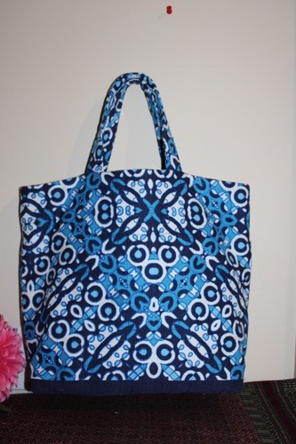 Handmade fabric shopping bag - shopping,