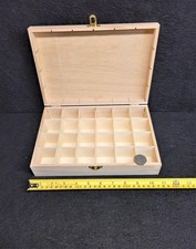 Wooden Box Gemstone Organiser 24 Compartments Display Slim Tray