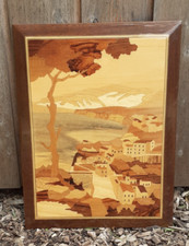 Wooden Marquetry Wall Art Landscape Scene Charity Sale