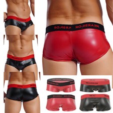 UK Mens Panties Underwear Shorts Athletic Brief Leather Costume Fitness Clubwear