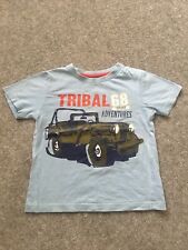 F&F Kids Blue T-Shirt 3-4 104cm 82 Tribal Jeep Adventure