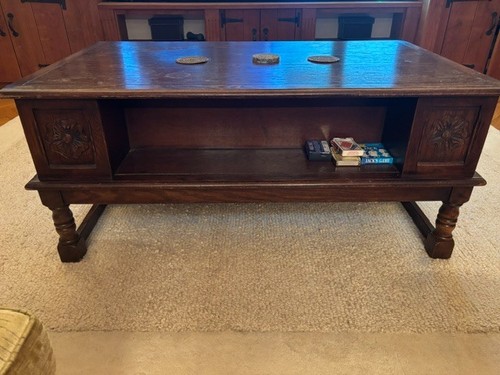 Solid oak coffee table tudor - coffee,