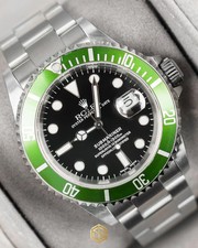 Rolex 16610LV 'Flat 4' Submariner Date Kermit 50th Anniversary Watch