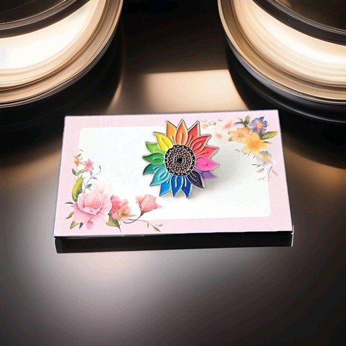 Multicoloured sunflower pin - sunflower,