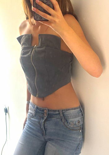 Shein grey strapless - shein,
