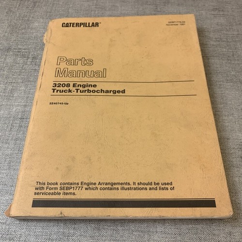 Caterpillar parts manual - parts, 3208