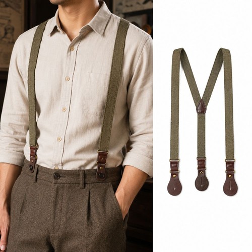 Leather button men - leather,