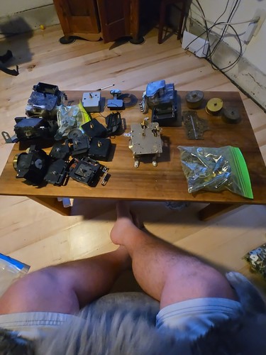 Clock works parts and - , gears