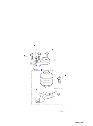 Jaguar engine mounting - engine, bracket