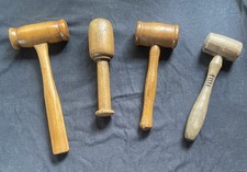 4 Antique Hardwood Gavels  Mallets Hammers Auctioneer Judge Freemason