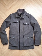 Mens Brown Rocha John Rocha Coat Jacket Size Small Italian Fabric Double Zip