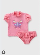 Girls Pink Butterfly Swimming