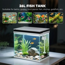 PawHut 26L Glass Fish Tank