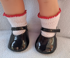 Black patent doll shoes - +, 2