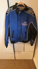 Ford Racing Nascar Jacket Essex Blue Embroided Size M Vintage Style