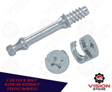 CAM LOCK BOLTS WITH OR WITHOUT FIXING DOWELS FURNITURE FIT FLAT PACK CONNECTOR
