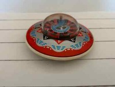 VINTAGE TIN PLASTIC UFO SPACE SHIP  TOY CHRISTMAS SPACE ERA