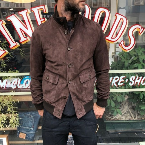 Leather jacket men brown - men,