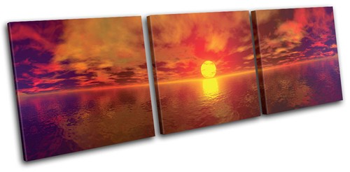 Panoramic sunset seascape - panoramic,