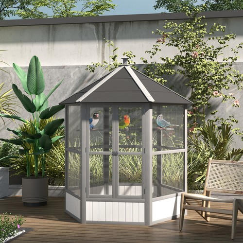 Hexagonal outdoor aviary - 69",