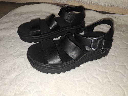 Ladies black real leather
