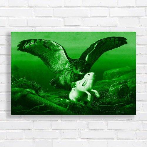 Majestic owl and hare fantasy - majestic,
