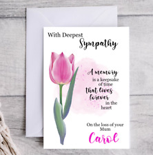 Personalised Sympathy Card Bereavement condolence Sorry For Your Loss Card