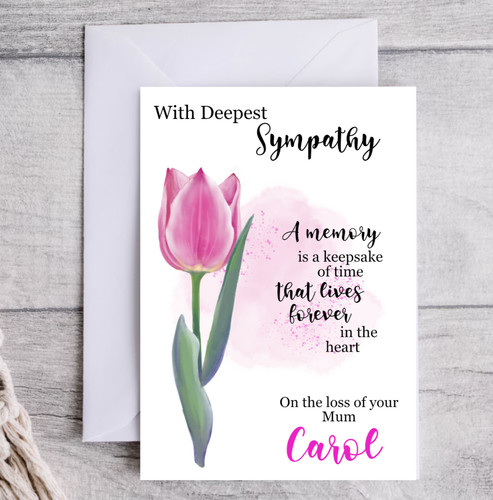 Personalised sympathy card - personalised,