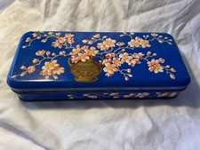 Vintage Antique Biscuit Tin Macfarlane Lang & Co Cherry Blossom Hinged Lid