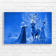 Frozen Enchanted Snowscape Blue Canvas Print Large Picture Wall Art