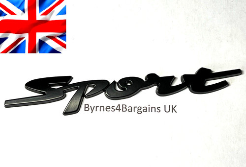 Black sport car badge metal - black,