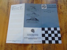 MG Colour Finishes Midget III MGB MGB GT MGC MGC GT MG 1300 *VGC* 021