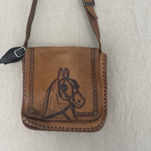 Vintage 1970s tooled - , leather