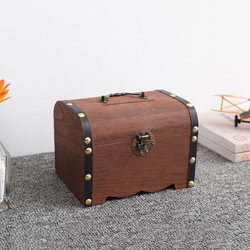 Vintage piggy bank wooden - bank,