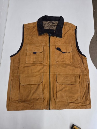 Vintage leather waistcoat - , 50"