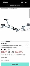 HOMCOM 12 Level Fitness Rowing Machine Cardio Fitness Workout and Gym Training
