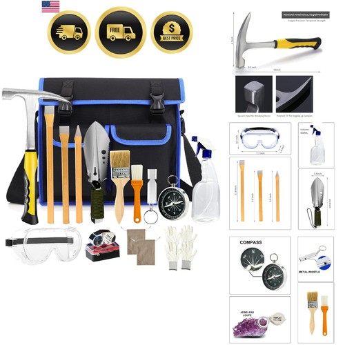 17pcs geology rock - pick, hammer