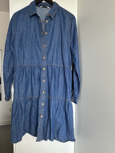 Chambray denim shirt dress - chambray,
