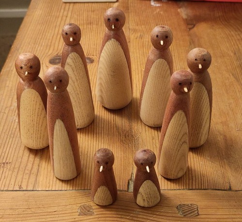 Wooden penguin - wooden,