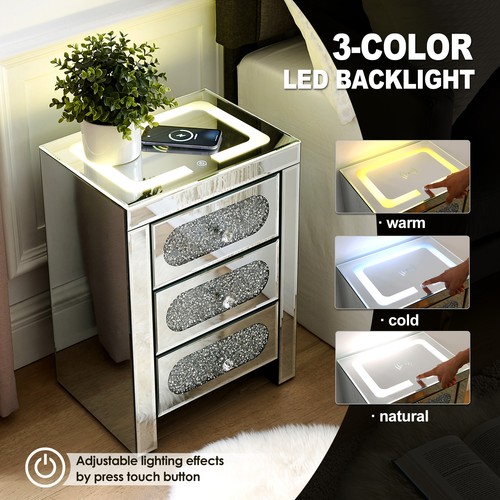 Led side cabinet silver - ,