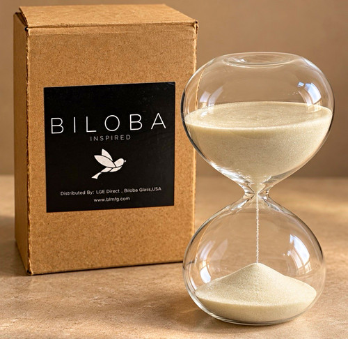 Biloba glass sand timer - sand,