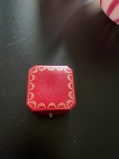 Cartier Ring Box - Red Leather / White Inner Vintage