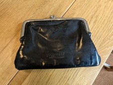 Leather purse Golunski clip clasp patent leather look